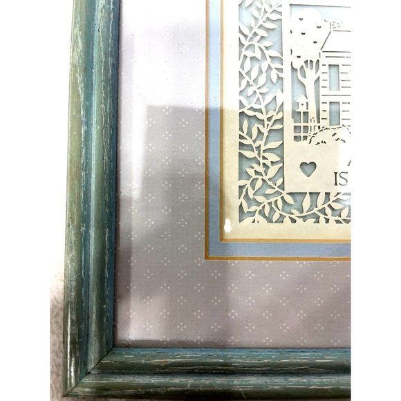 Scherenschnitte A Good Neighbor is a Found Treasure Handmade Gift Framed Art - Picture 5 of 6